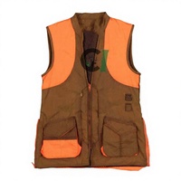 Gilet de chasse pour homme en polyester de qualité supérieure, haute visibilité, orange vif et marron, pour l'aventure en montagne et le tir, vente en gros à prix abordable
