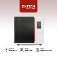 Machine de découpe laser à fibre CNC pour tôles métalliques Dxtech Industrial 6 kW 3015 avec table d'échange automatique et couvercle fermé