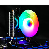 COOLMOON Pendingin CPU Komputer P2 Hemat Biaya 2 Heatpipe TDP 80W Kipas CPU Gaming PC Harga Terjangkau Pendingin CPU AMD Intel