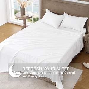 1000 थ्रेड काउंट 100% एजिप्टियन कपास बेड शीट सेट 1000 टी सी सफेद होटल एजिप्टियन कपास बेडडिंग शीट 1000 - Product Image 3