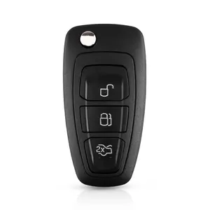 Keyyou-coque de clé de voiture à 3 boutons, pliable, pour Ford Fusion Focus, Mondeo, Fiesta, Galaxy, Automobile, FO21 lame