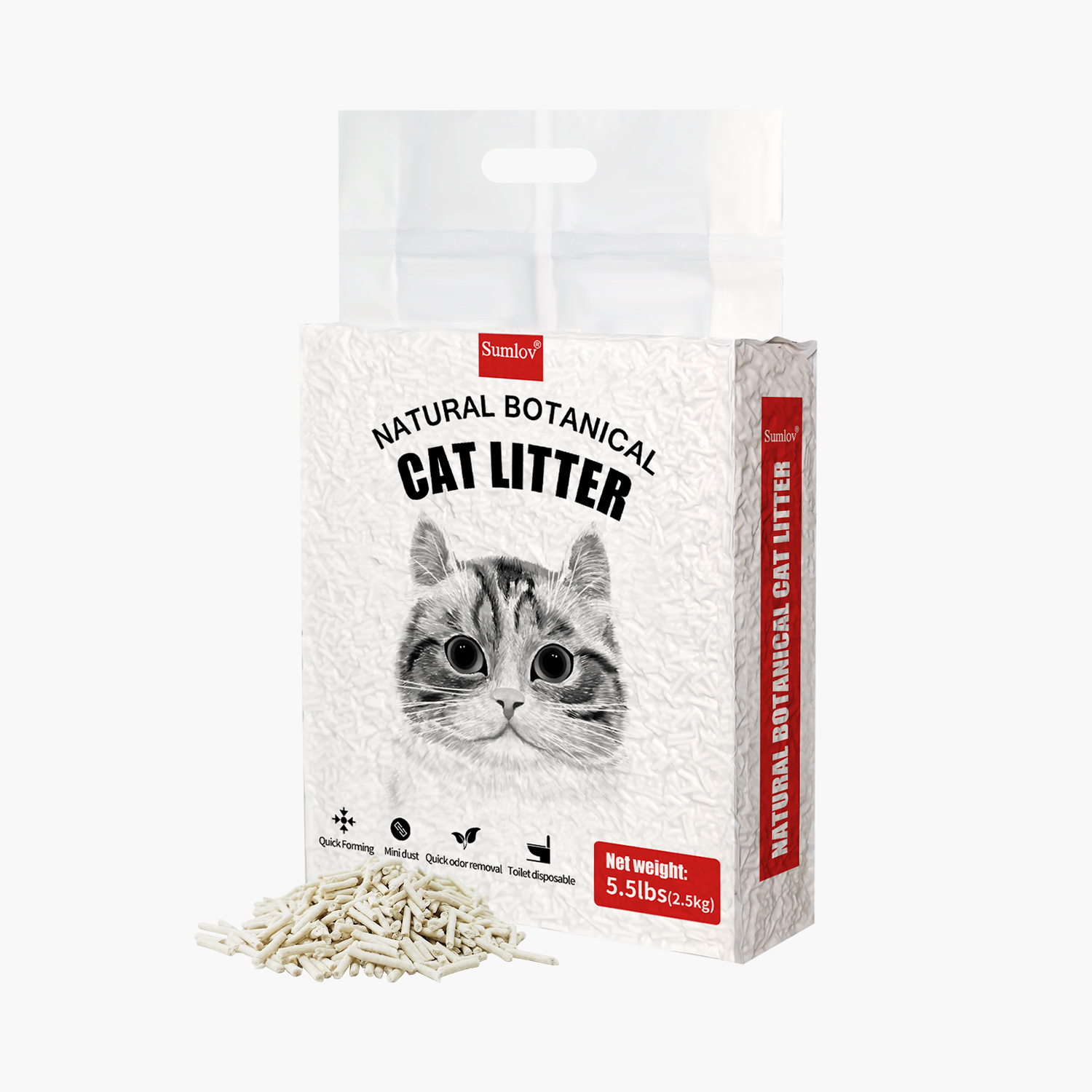 Dropshipping SUMLOV Natural Tofu Cat Litter Fast Clumping Odor Control Eco-Friendly Litter Flushable Ultra Absorbent Dust Free