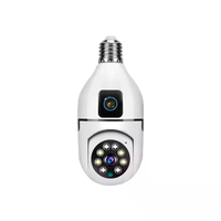 Caméra Cctv à double objectif Ampoule E27 sans fil Wifi Sécurité Alarme vocale Audio bidirectionnel Moniteur pour bébé Caméra réseau