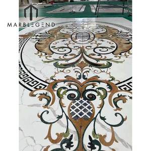 Mẫu Lát Đá Cẩm Thạch Trắng Calaeatta Đặt Làm Mẫu Sàn Medallion Bằng Tia Nước Cho Biệt Thự - Product Image 5