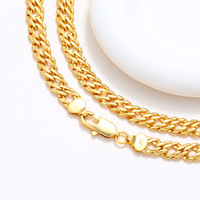 Collier unisexe en chaîne torsadée épaisse et brillante, anti-rouille, idéal pour anniversaire, couple, empilable, bijoux simples, vente en gros, populaire et chic