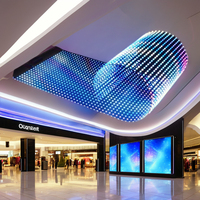 Alışveriş merkezi üzerinde şeffaf Led ekran esnek Led Film kristal ekran windows cam yapıştırıcı led reklam paneli