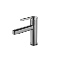 Robinet de salle de bain monocommande monotrou au design moderne, finition chromée, à poser sur le comptoir, avec cartouche céramique