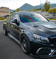 Becquet latéral en fibre de carbone de style PSM de haute qualité pour Mercedes Benz Classe C C63 Coupé 2015-2019, jupes latérales en carbone