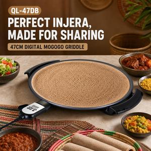 Plancha Eléctrica Multifuncional para Injera de 47cm con Control Digital de Temperatura, Antiadherente, para Uso Doméstico y Hotelero - Product Image 6