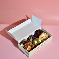 Boîte à pâtisserie pliable en carton pour biscuits et pâtisseries, avec logo personnalisé sur mesure pour biscuits sucrés.
