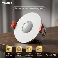 Sensor Kehadiran Manusia TianLai KS-15T/WU Tuya Smart Home Zigbee WiFi, Detektor Gerak Radar MmWave, Sistem Alarm Keamanan