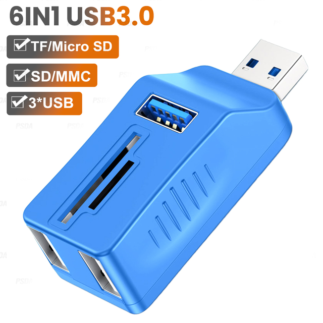 5 Ports Mini HUB Card Reader OTG USB 3.0 2.0 Micro TF MMC SD Card 5 in 1 OTG Adapter Flash Drive Phone Camera Memory Reader
