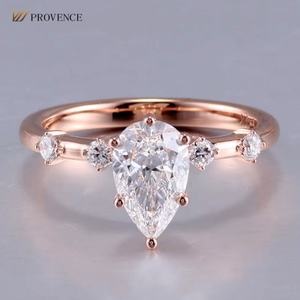 Anillos de Joyería de Moda con Diamantes Cultivados en Laboratorio con Corte de Pera en Oro Rosa de 18K, 14K y 10K, Certificados por IGI, Gran Oferta, Alta Joyería para Mujer - Product Image 3