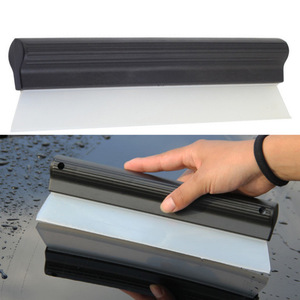 Car Cleaning Wiper Blade 25x7.5Cm Silicone One Line For Car <b>Window</b> Glass Cleaning Tool Black Plastic - Product Image 1