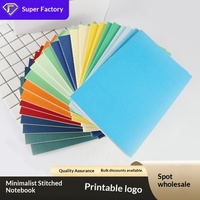 Bloc-notes promotionnel épais A6 personnalisé, couleur unie, design simple, avec impression de logo personnalisé, modèle 005