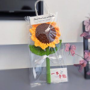 2025 New Arrive Wool Knitted <b>Bouquet</b> Handmade Crochet Flower Graduation Gifts in Bag - Product Image 5