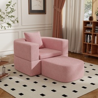 Sofá Individual Plegable ATUNUS en Stock, sin Estructura, para Sala de Estar, Dormitorio, Muebles para el Hogar, Sofá Rosa, Sofá Cama Individual Comprimido