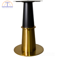 Nouveau Design Colonne Conique Table À Manger Piédestal Brossé Or Finition Moderne En Acier Inoxydable Restaurant Hôtel Appartement Maison Bar