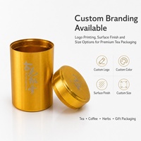 Boîte en aluminium anodisé or personnalisée pour poudre de vitamines, avec couvercle à vis et logo laser, pour emballage haut de gamme