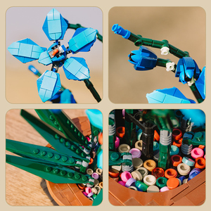 热卖DIY兰辉花卉积木盆栽塑料植物模型儿童家居套装 - Product Image 6