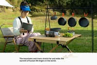 Ensemble de cuisine de camping en alliage d'aluminium à maintien de chaleur - Équipement de cuisson extérieur complet, réchaud portable, poêle, théière