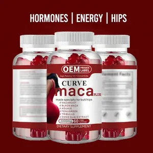 OEM Curve Maca Plus Gummies 3000 mg Made Specialty for Butt/Hip High Potency 15:1 Concentrate Suplemento dietético