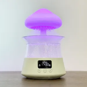七色夜灯香薰精油扩散器自动关闭保护芳香喷泉水滴声音加湿器