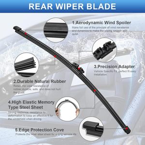 <span class=keywords><strong>Ford</strong></span> <span class=keywords><strong>Focus</strong></span> 2012-2018 Hatchback 5 porte tergicristallo posteriore per lama braccio Set CV6Z17526C misura in gomma naturale - Product Image 4
