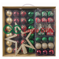 EAGLEGIFTS Noël 2025 Nouveaux produits Ensemble de boules de Noël Articles de Noël de qualité supérieure Rouge Vert Or Décorations de Noël pour arbre de Noël