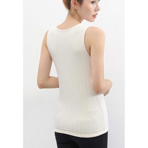 Women's Fleece Lined Tank <b>Top</b> Thermal Skinny Underwear <b>Tops</b> Breathable Knitted Cotton Spandex Bamboo Fiber - Product Image 3