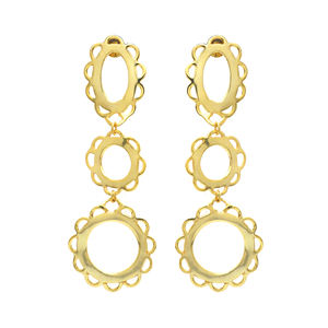 Pendientes Elegantes de Plata de Ley Chapados en Oro de 18k de Alta Calidad para Bodas, Compromisos, Aniversarios y Fiestas - Product Image 1