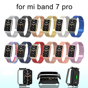 Cinturino in Metallo Milanese Forwelleny + Cassa in Metallo, Braccialetto Comodo di Ricambio per Xiaomi Mi Band 7 Pro - Product Image 2