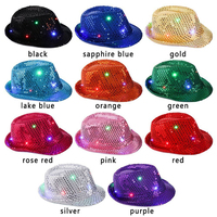 Unisex LED luminoso con paillettes luminoso cappello da festa luminoso lampeggiante cappello da Jazz cappello per il compleanno di capodanno cinese Halloween spettacolo di danza