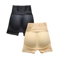 Shorty gainant taille haute sans couture avec coussinets en éponge intégrés pour rehaussement des fesses et des hanches