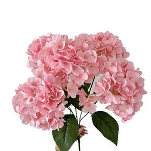 Bouquet d'hortensias en soie, haute simulation, pour décoration de mariage et de maison, style classique, 5 tiges, teinture artisanale - Product Image 5