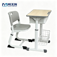Bureau d'étude ergonomique réglable avec chaise pour étudiants, usage domestique, grand bureau en bois pour l'école primaire, design écologique