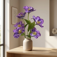 Tiges de tulipes artificielles réalistes faites à la main, fleurs en soie, bouquet imperméable pour la décoration de la maison, des mariages et des tables de Noël