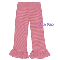 Ensemble personnalisé pour bébé fille : pantalon patte d'éléphant en coton tricoté rayé et chemise à manches courtes pour enfant, tenue pour petite fille