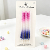 Bougies d'anniversaire en spirale écologiques, sans fumée, non parfumées, faites à la main en cire de paraffine, couleurs dégradées pour Noël et mariages