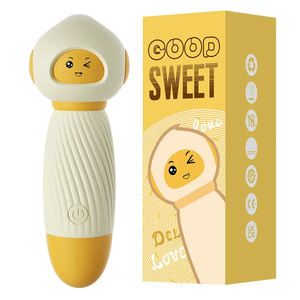 เครื่องสั่นขนาดเล็กน่ารักลายการ์ตูน สีเหลือง กระตุ้นคลิตอริส ของเล่นทางเพศแบบพกพาสำหรับผู้ใหญ่ พร้อมปุ่มเปิด-ปิด - Product Image 1