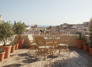 Ensemble de salle à manger Jamaica Bistro au design asiatique en rotin/osier avec chaises confortables pour usage hôtelier - Product Image 4