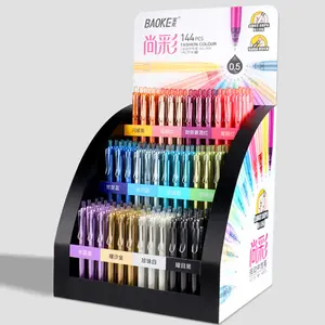 Venta al por mayor de útiles escolares Juego de bolígrafos de gel de 12 colores Bolígrafo de gel retráctil de metal de 0,5mm