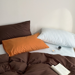 Parure de <span class=keywords><strong>lit</strong></span> en coton respirant avec housse de couette et draps en coton uni - Product Image 5