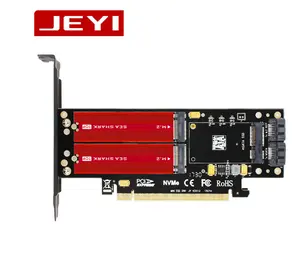 Panto Pcie Gen 3X16 Naar 4 Poort U.2 Sff-8643 Nvme Uitbreiding Adapter Kaart M.2 2280 Aluminium Plaat