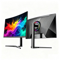 Moniteur incurvé de bureau OEM ODM 27 pouces, résolution 1920*1080, 100 Hz, FHD, sans bordure, base réglable en hauteur