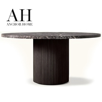 Table à manger ronde en marbre de haute qualité, directement de l'usine, mobilier de salle à manger moderne avec chaises de salle à manger solides minimalistes haut de gamme