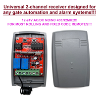 Récepteur 2 canaux AC DC 12V-24V 433MHZ Récepteur de télécommande de porte de garage Code roulant, Code fixe