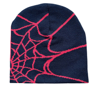 Bonnet Yihaoyi de haute qualité avec logo personnalisé, toile d'araignée, broderie 3D, tricot acrylique, sans revers, gothique, hiver, hip-hop, unisexe