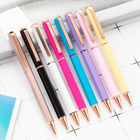 Bolígrafos de Metal de Lujo con Punta de Bola Hexagonal, Color Caramelo, Caja con Logotipo Personalizado, Ancho de Escritura de 0.7 mm, Bolígrafo de Regalo para Oficina, Negocios y Marketing