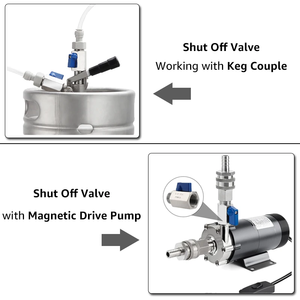 Mini vanne à bille en acier inoxydable 304, filetage NPT 5/8'', vanne d'arrêt, interrupteur pour coupleur et <span class=keywords><strong>pompe</strong></span> à entraînement magnétique (poignée bleue) - Product Image 2